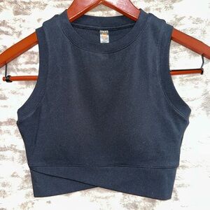 Black Sleeveless Crop Top